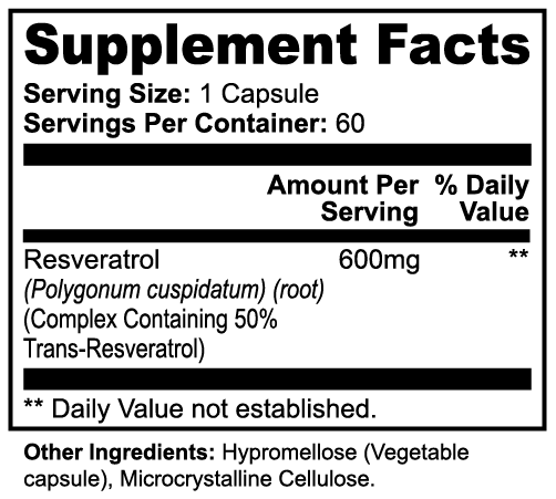 Resveratrol 50% 600mg - Glowanne