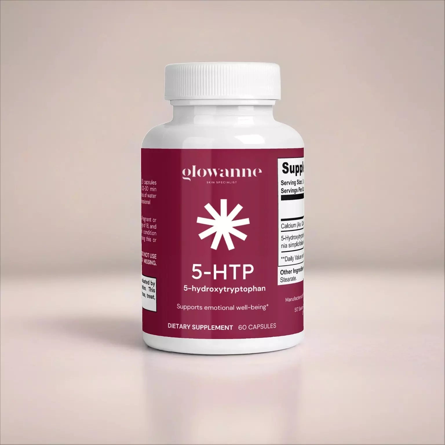 Natural 5-HTP supplement to support mood balance, promote restful sleep, and curb appetite naturally.